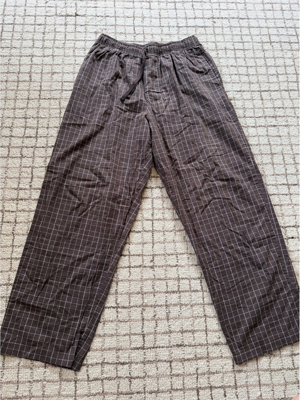 Women’s/ Men’s Cotton Brown Plaid cottage grandma grandpa core cozy cabin Pants